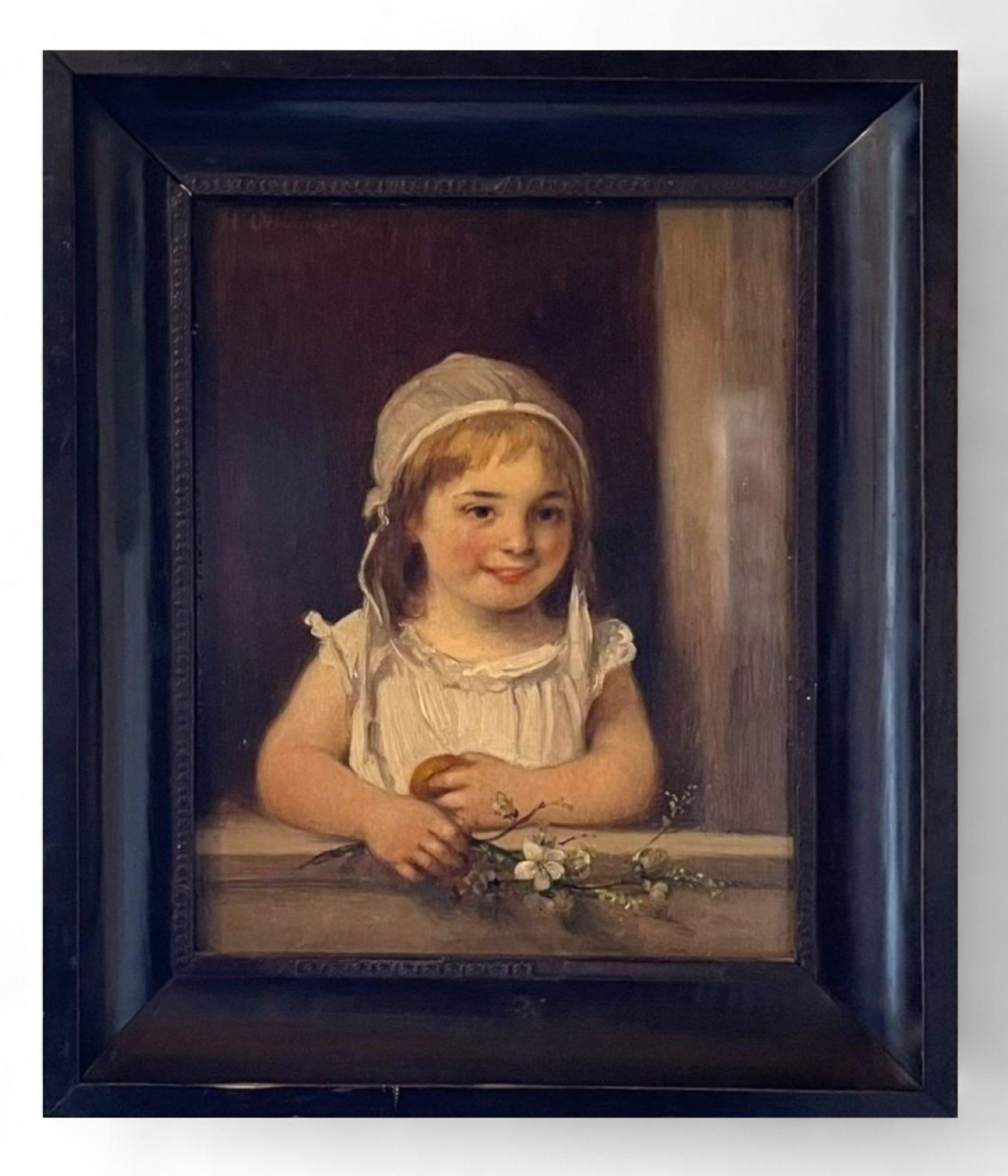 Young Girl Looking out The Window by Hugo Oehmichen (1843-1932)